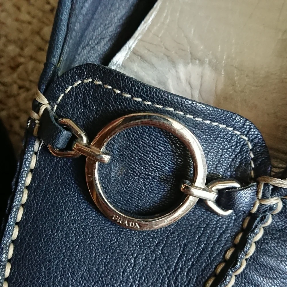 Prada Made in Italy Slip on Navy Loafers size 38 - Picture 8 of 13